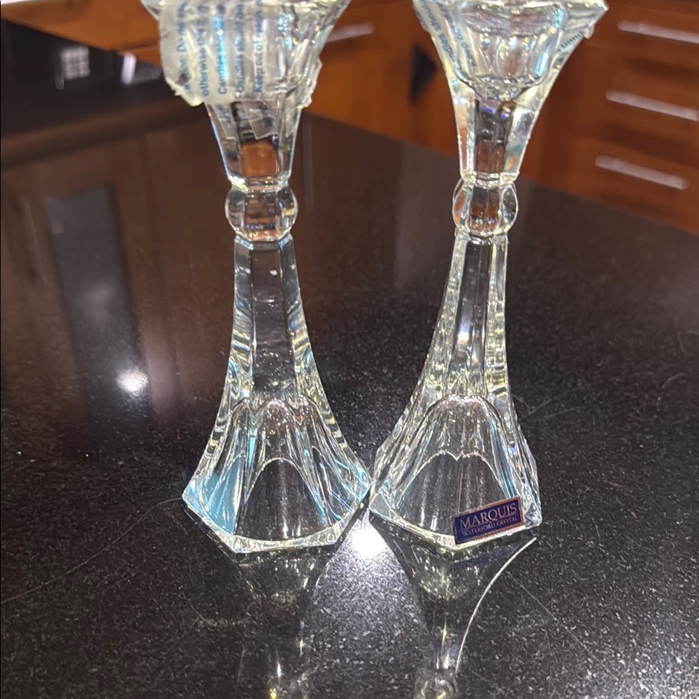 Marquise Waterford Crystal Accents Candle Holders